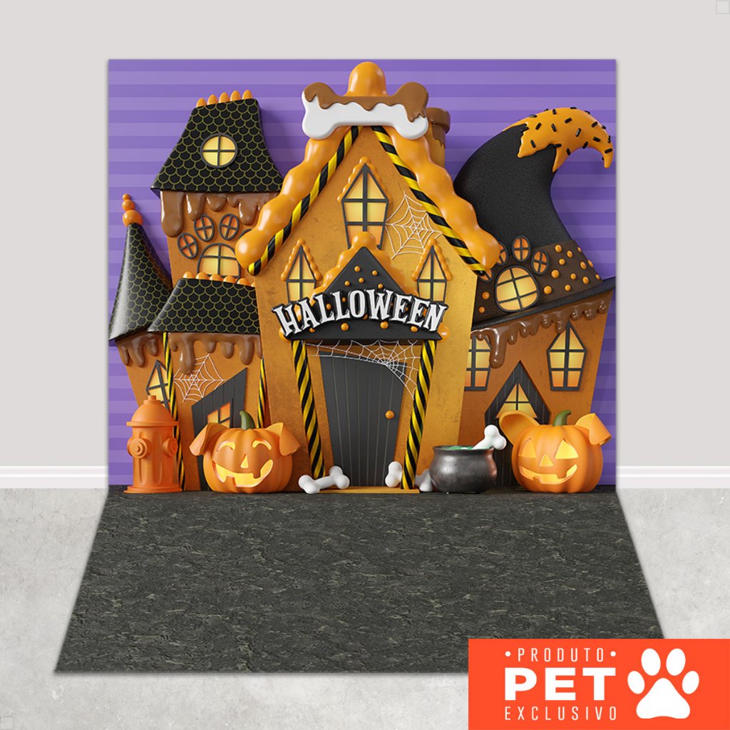 Fundo Fotográfico Pet Halloween Cenário Castelo Painel Em Tecido Sublimado 1,20x1,70m - PET-139 em Oferta na Shopee