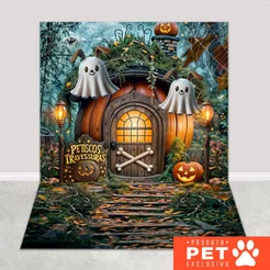 Fundo Fotográfico Pet Halloween Cenário Painel Pet Shop para Foto Sublimado para Foto - PET-137