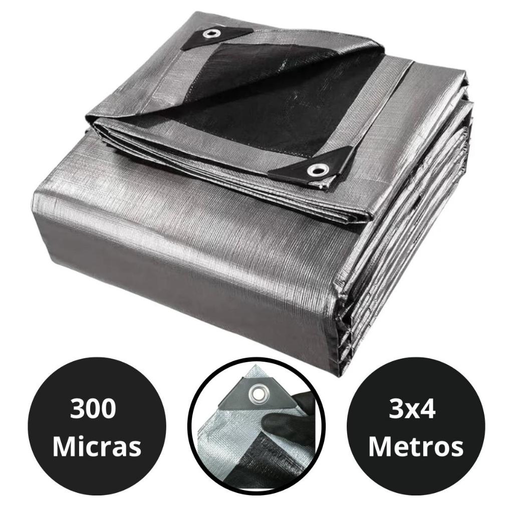 Lona 3x4 Blackout Cinza Preta Impermeável 300 Micras Grossa 190g/m2 TNT em Oferta na Shopee