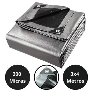Lona 3x4 Blackout Cinza Preta Impermeável 300 Micras Grossa 190g/m2 TNT