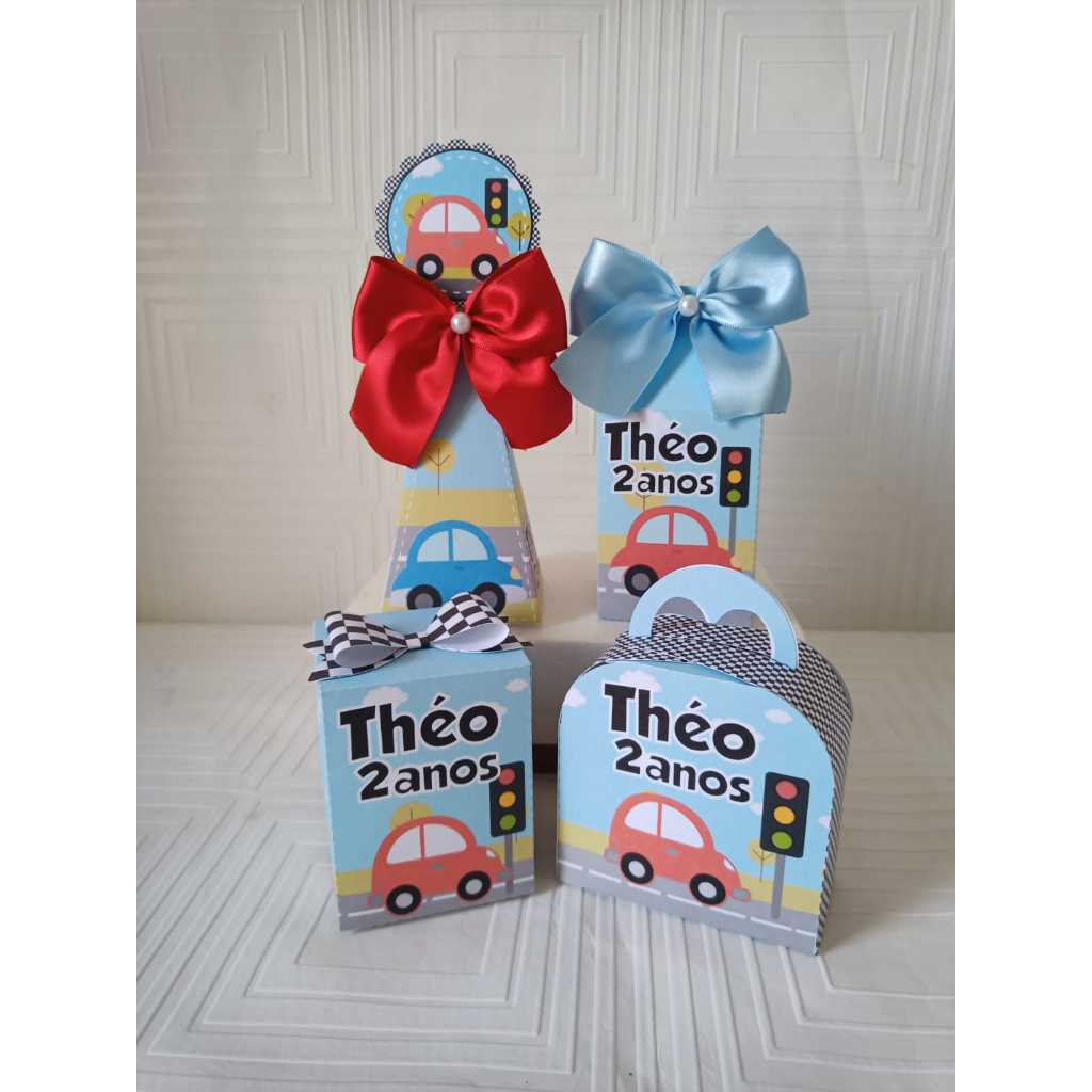 PEGUE E MONTE - Kit Festa Personalizado tema carrinhos cute /carros Lembrancinhas Caixinhas para festa