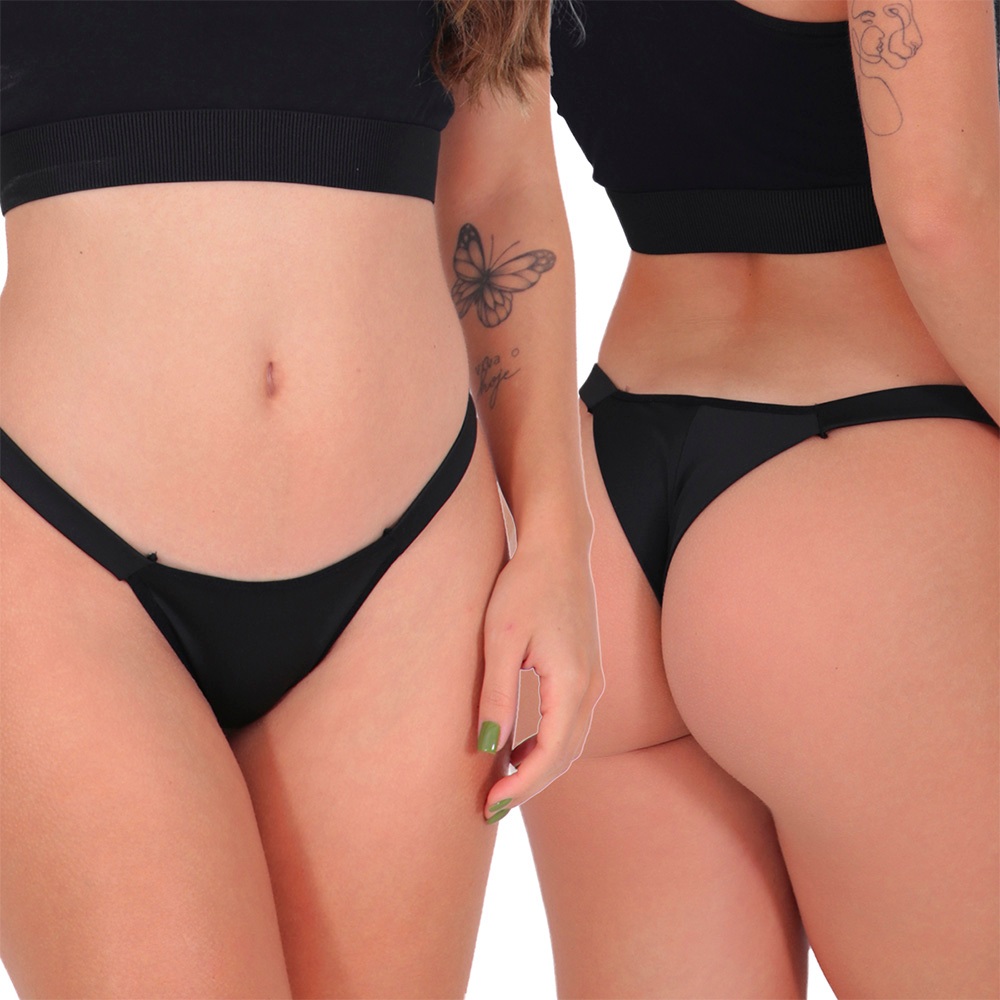 Detalhes do Kit 3 Calcinhas Tangas Fio Duplo Biquini Lingerie Microfibra Premium