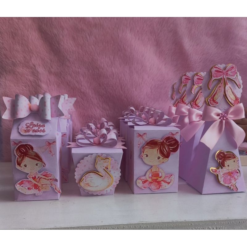 Lembrancinha Aniversário Bailarina - Caixinha Personalizada com Laço e Detalhes encantador/ Personalizada, Festa Bailarina,Lembrancinha , Festa Temática
