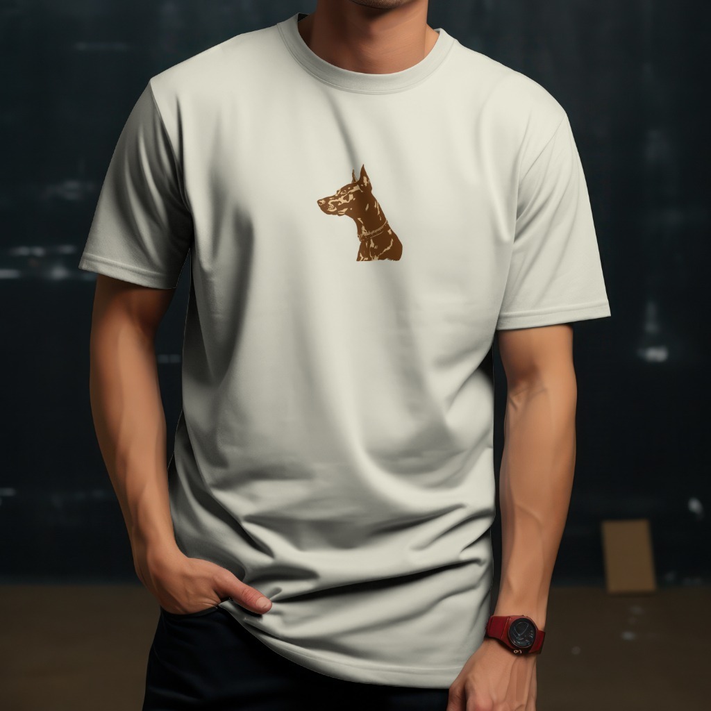Camiseta Oversized Streetwear Camisa Unisex Doberman Marrom Basico