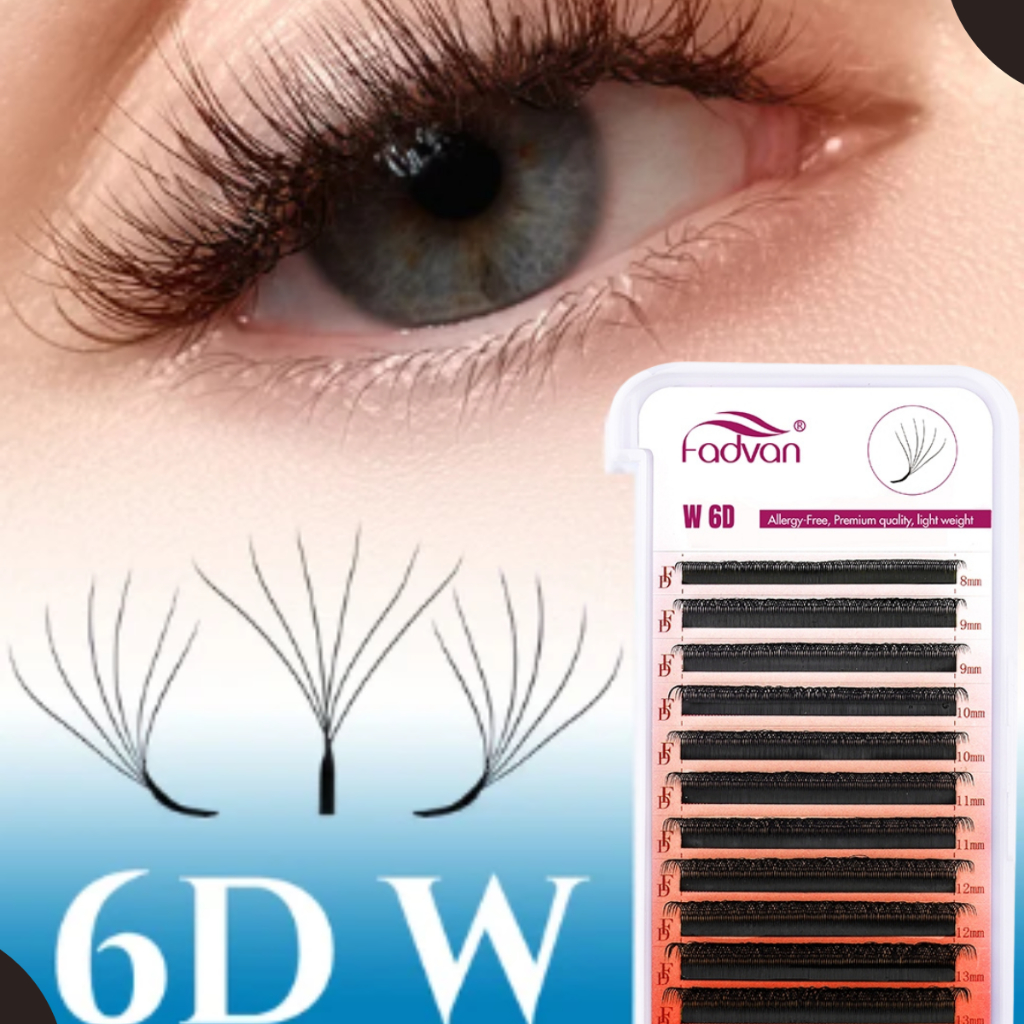 Cílios 6D W Fadvan Volume Egípcio Cilios Black Preto Lash Lift Tufinho Fio a Fio Alongamento