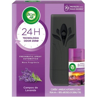 Aromatizador de Ambiente Bom Ar Freshmatic Spray - Automático com Refil 250ml - LAVANDA em Oferta na Shopee