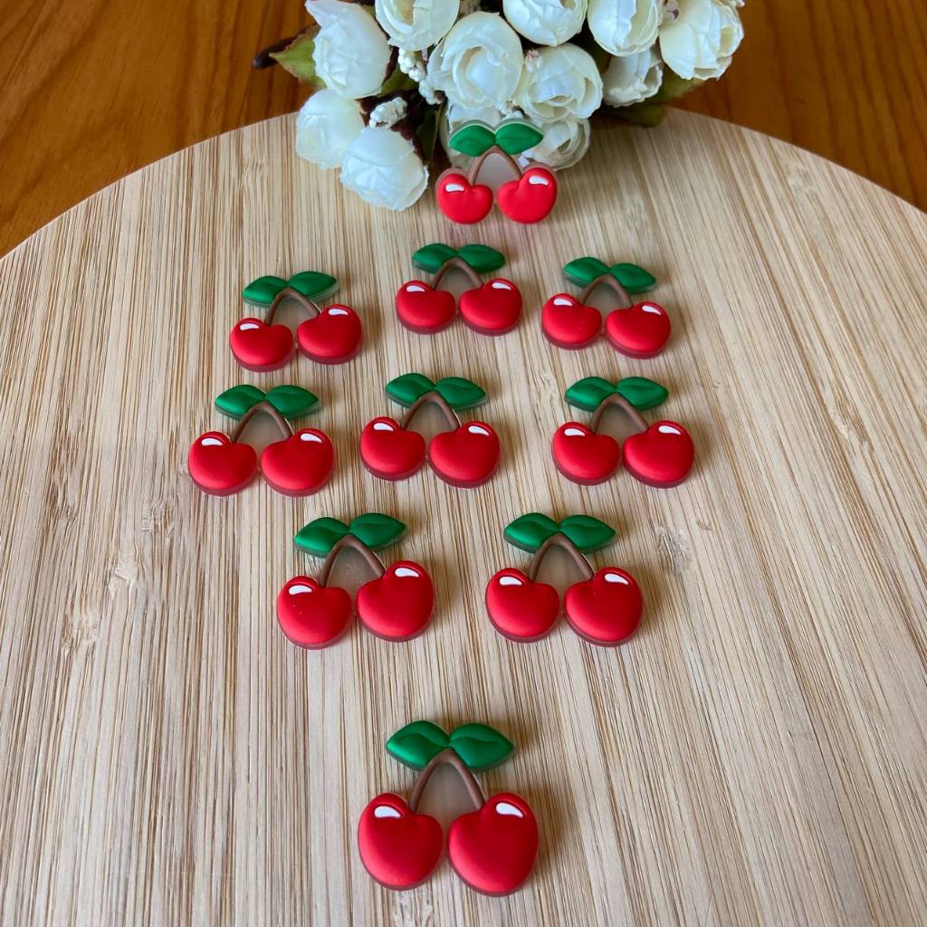 Aplique Emb:Cereja Tamanho 3Cm Pacote Com 10 Unid Ou Mais Cod:100024 em Oferta na Shopee