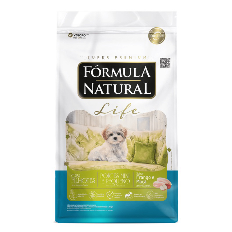 Ração Fórmula Natural Life 15 kg Super Premium para Cães Filhotes Raças Minis e Pequenas