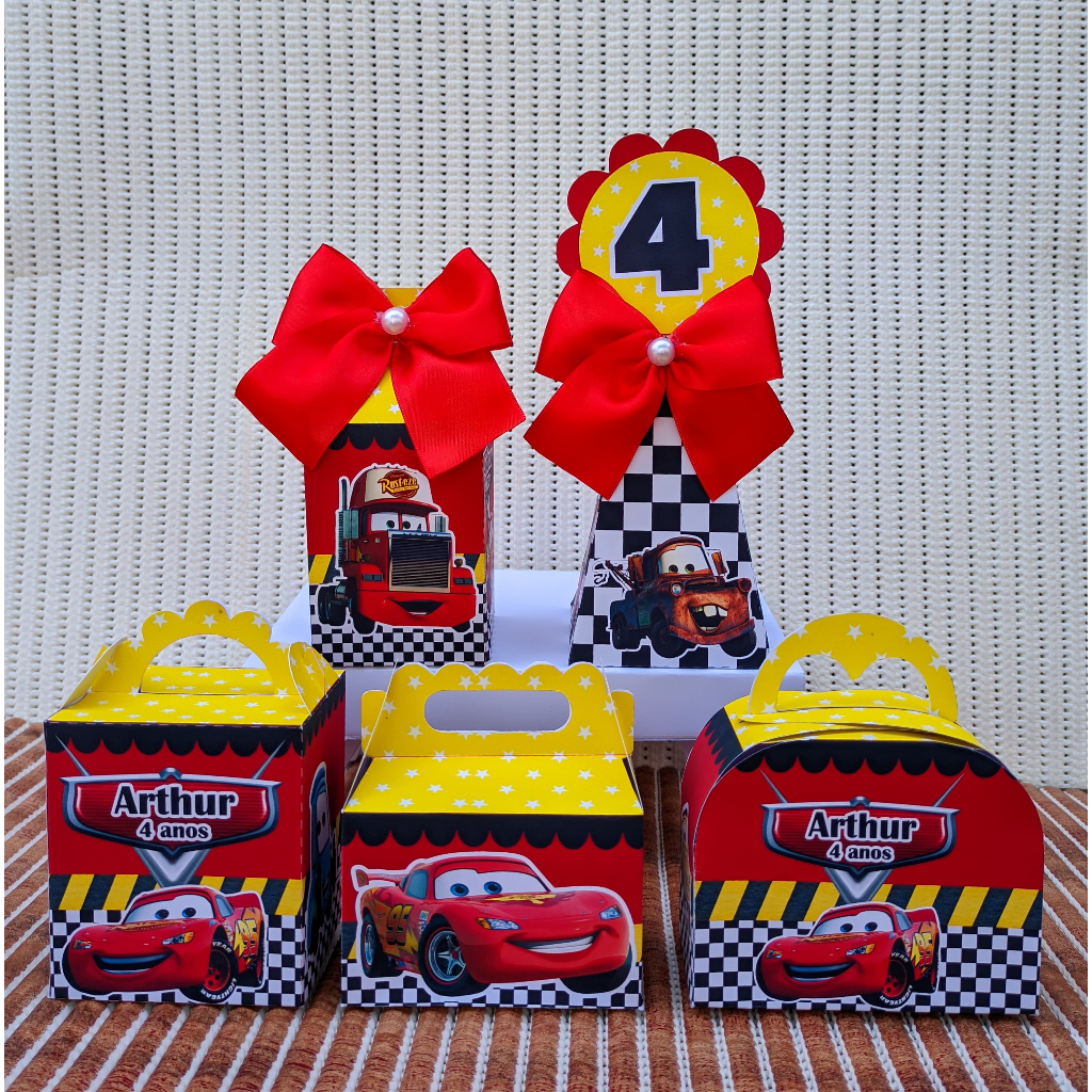 Kit Festa Carros Personalizados Lembrancinhas Caixinhas para festas PEGUE E MONTE