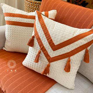 Capa Almofada Boho Chic 43x43 Decorativa Pompom Sofá Poltrona Cama Posta