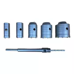Kit Jogo 7 Pç Serra Copo Concreto Alvenaria Sds Plus