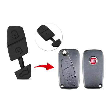 Capa Botão Borracha Chave Canivete Fiat Stilo Punto 2 e 3 Botões, somente botão frontal em Oferta na Shopee