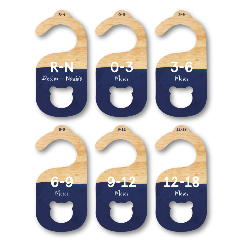 Separador E Organizador De Cabides Para Bebe Infantil  - Urso Azul Marinho