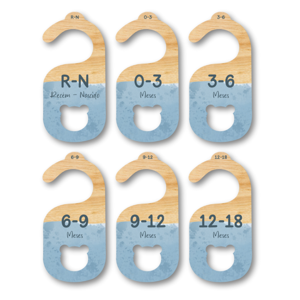 Separador E Organizador De Cabides Para Bebe Infantil  - Urso Azul Claro