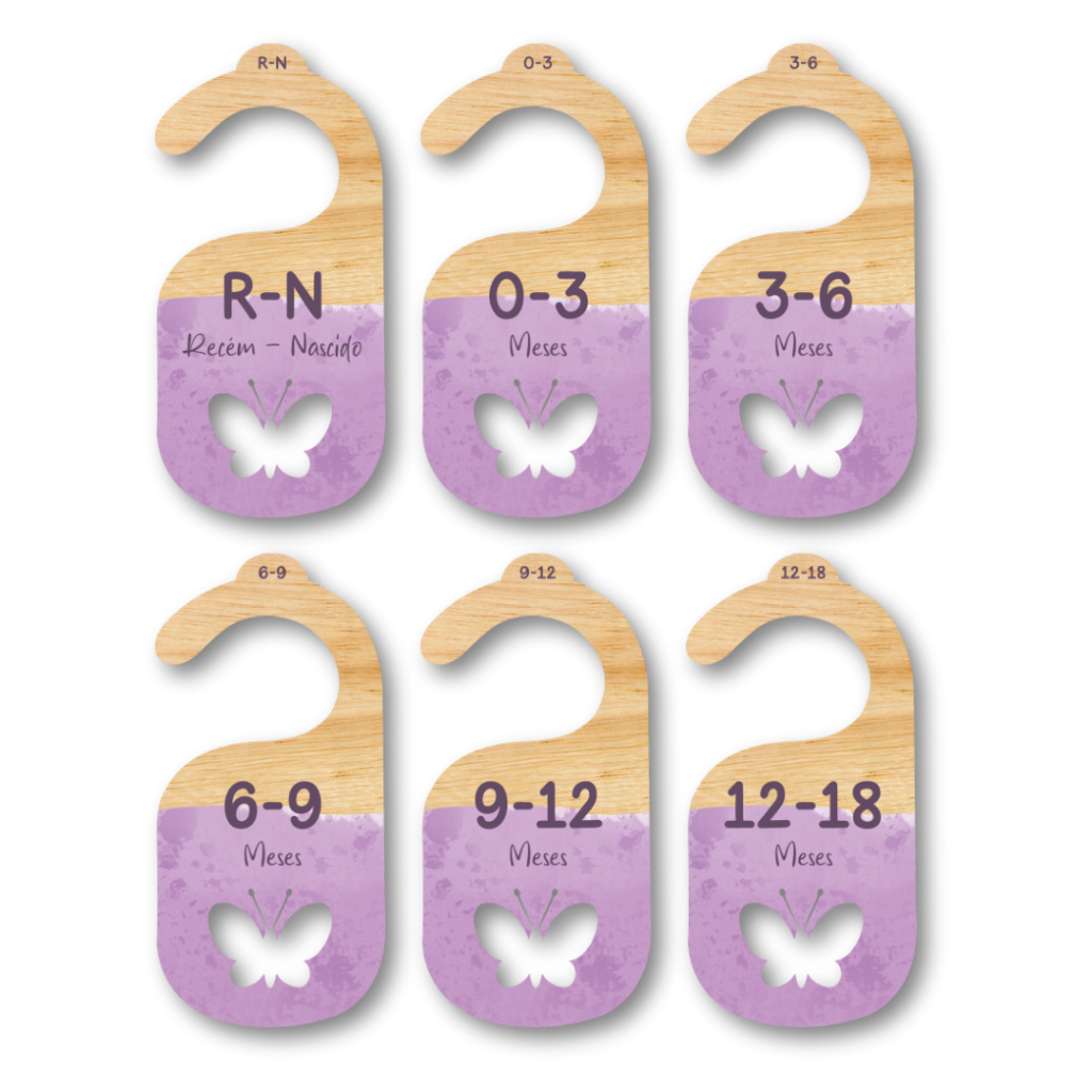 Separador E Organizador De Cabides Para Bebe Infantil  - Borboleta Lilas