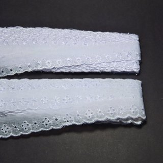 Bordado Inglês 2,5cm Peça com 13,7 metros - Lese Bico Tira Bordada - 90% Poliéster 10% Algodão em Oferta na Shopee