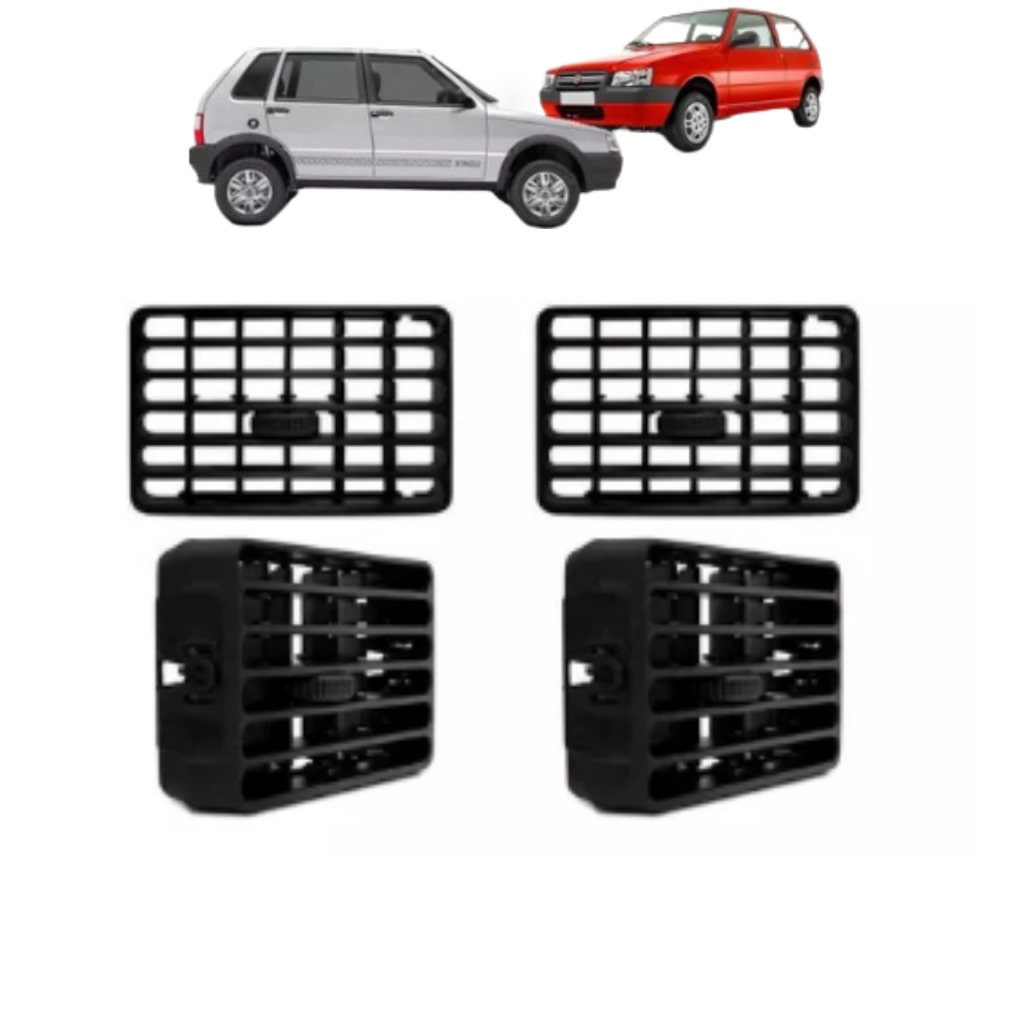 Kit Difusor Ar Central e Lateral Uno Mille  Elba Duna Premio Fiorino Preto em Oferta na Shopee