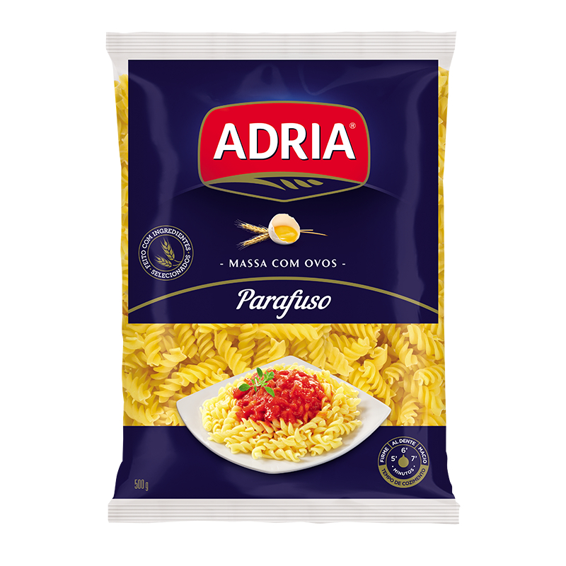 Adria Massa C/ Ovos Parafuso 500G em Oferta na Shopee