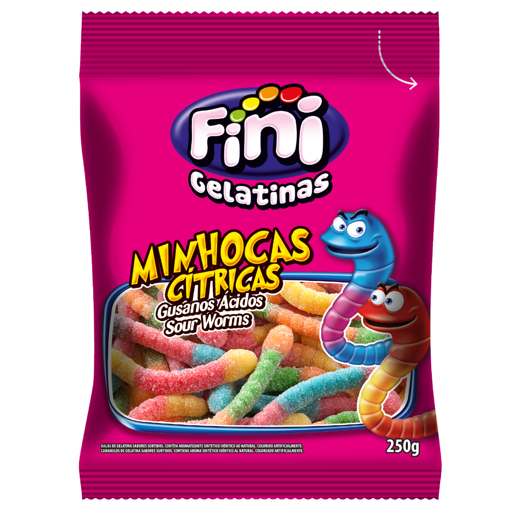 Fini Minhocas Cítricas Cb 250G em Oferta na Shopee