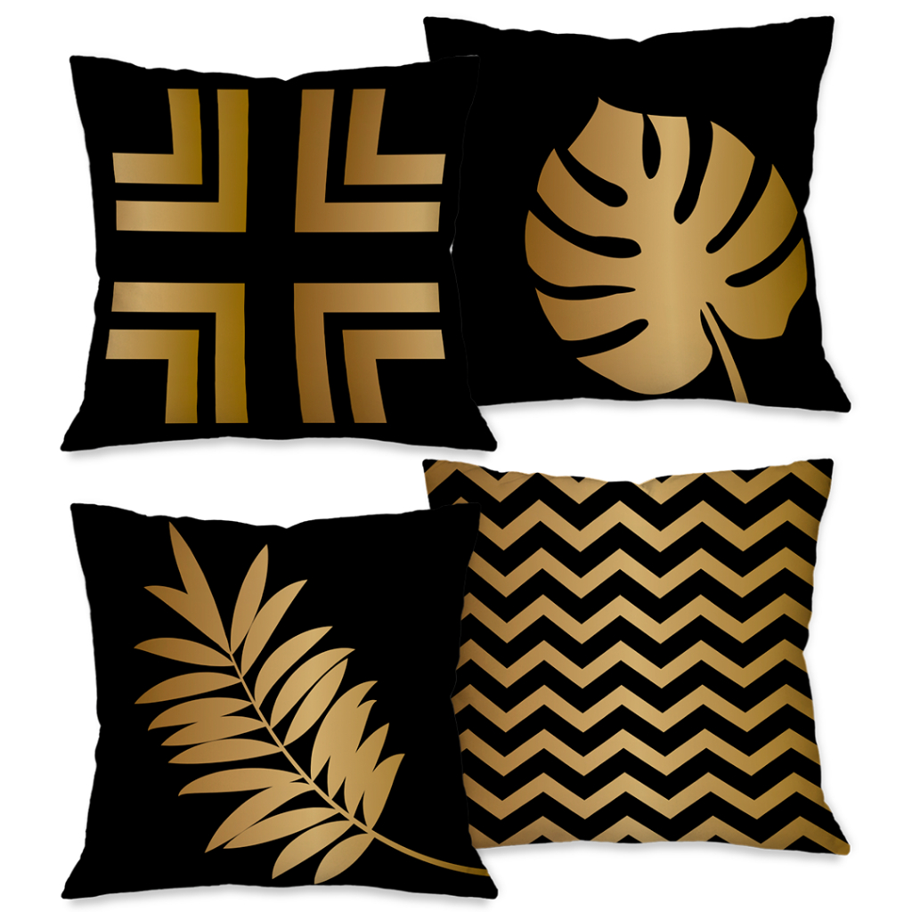 Kit com 4 Capas para Almofadas Decorativas Folhas Tropicais 45x45 cm em Oferta na Shopee