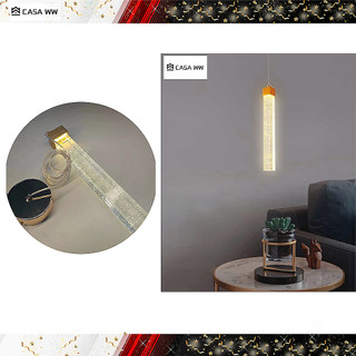 Pendente cristal vidro tubo 30cm Empire 30 Led 7W 3 Em1 6500K 4500K 3500K