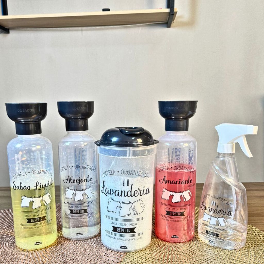 Escolha o Item Ideal para Sua Lavanderia - Acessórios em Estilo Clean e Moderno - Inclui Porta-Alvejante, Porta-Amaciante, Porta-Sabão Líquido, Porta-Sabão em Pó e Spray e - Organização e Funcionalidade para sua Lavanderia em Oferta na Shopee