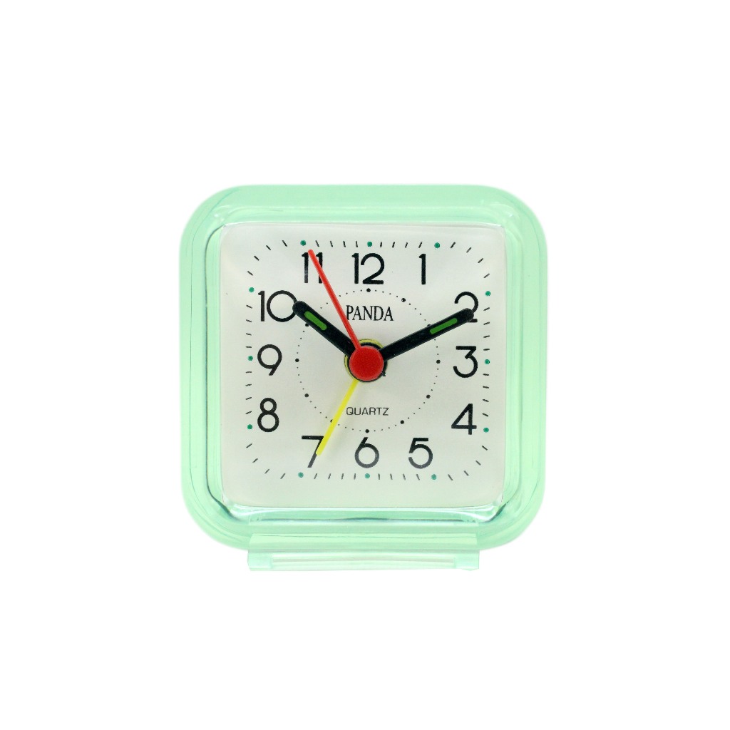 Relógio De Mesa Despertador Alarme Analógico Quadrado Vintage Verde