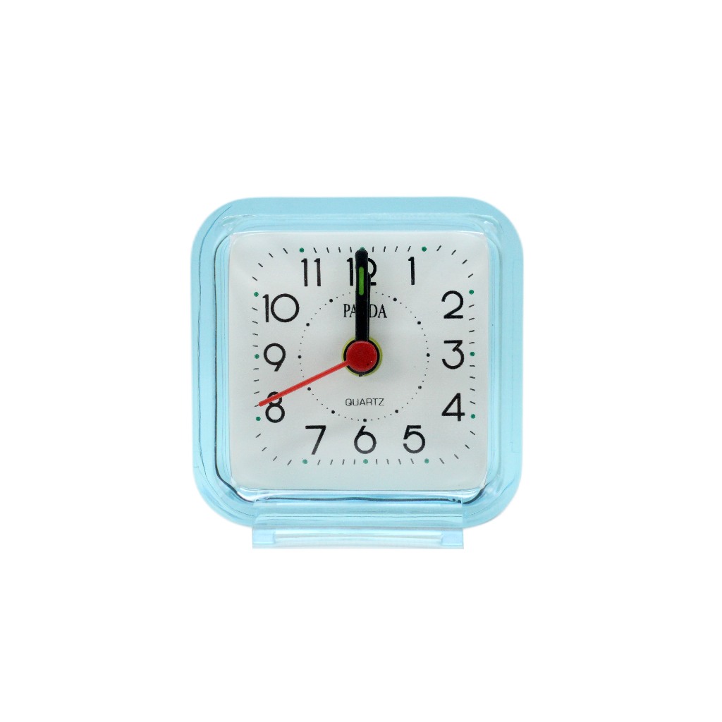 Relógio De Mesa Despertador Alarme Analógico Quadrado Vintage Azul