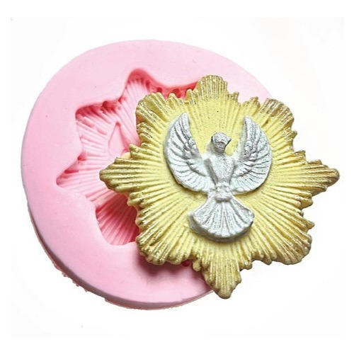 Molde de Silicone Espírito Santo com Raios 5,0 cm Pasta Americana Bicuit Resina