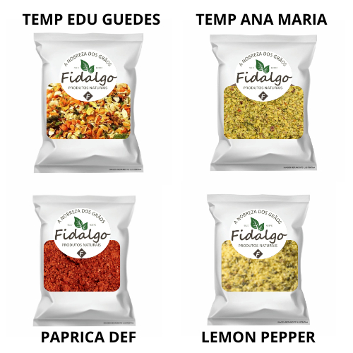 Kit Temperos Premium EDU GUEDES 500g , TEM ANA MARIA 500g , PAPRICA DEF 500g , LEMON PEPPER 500G.