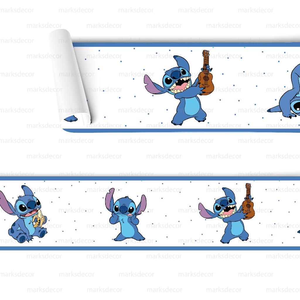 Faixa Adesivo de Parede Infantil Stitch Papel De Parede Infantil Decoração Para Quarto em Oferta na Shopee