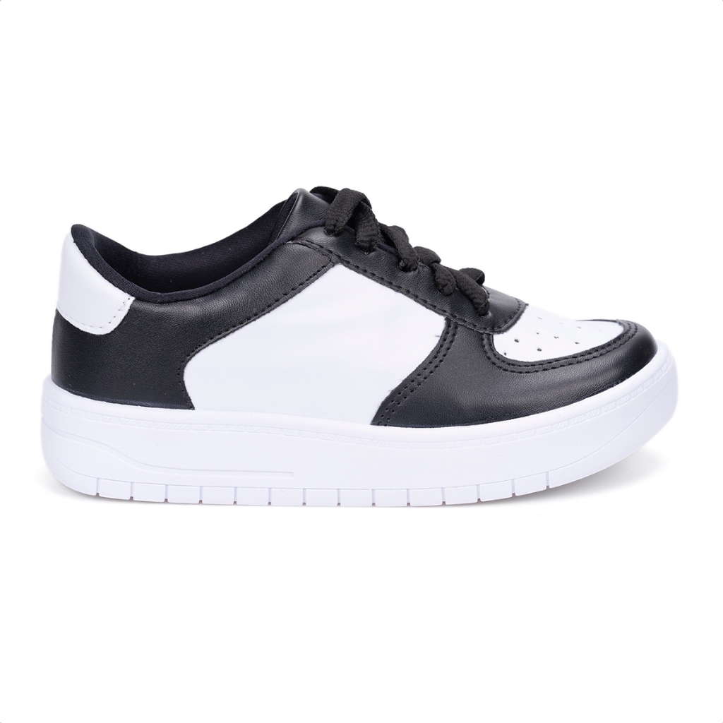 Tênis Infantil Menina Fashion Recortes Casual Cano Curto Baixo