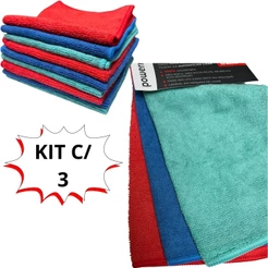 Kit 15 Pano Microfibra Polimento Carro Automotivo Limpar