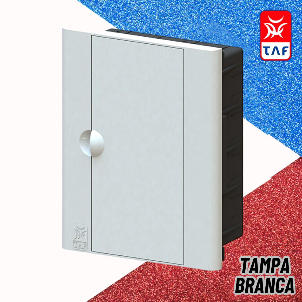 Centro de Distribuição 8 DIN Taf - Centrinho Quadro de Distribuição Tampa Fumê e Branca