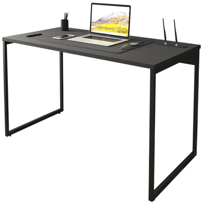 Mesa Escrivaninha MDF  Preta Industrial 90 CM Moderna Home Office Quarto Estudo Computador Notebook