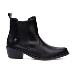 Bota Infantil Feminina Texana Western estilo Chelsea Bordada Salto Bloco Menina Fashion