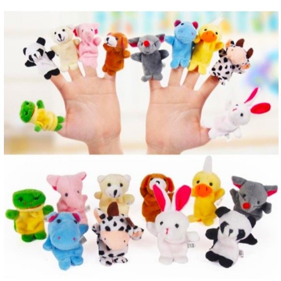 Fantoche de dedo - Dedoche - Animais e Familia- 10 peças ou 6 peças ou 5 peças