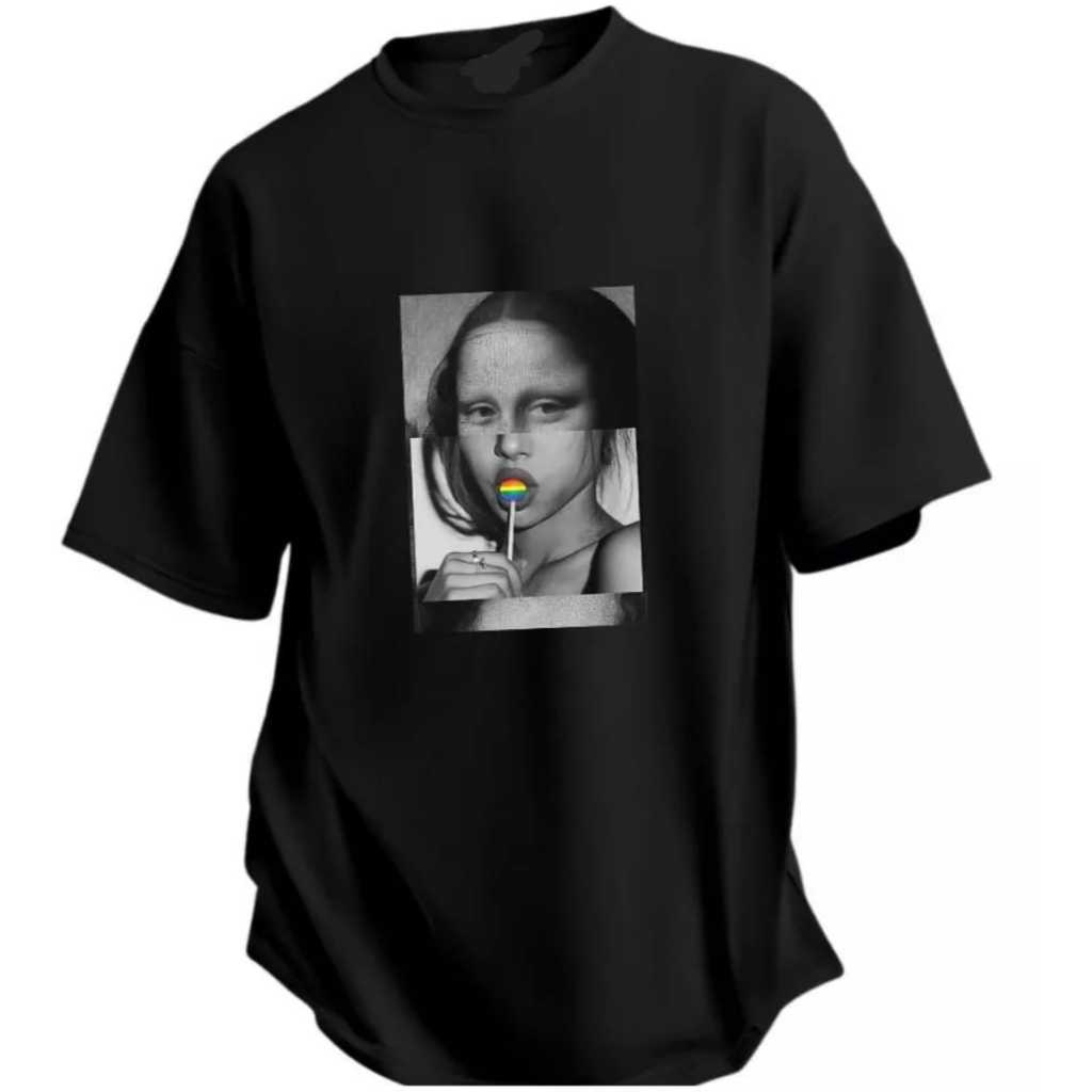 camiseta camisa algodão streetwear estilosa dream over unissex emojis et alien urso ted estatua gorilas skate good vibes monalisa manaliza pirulito