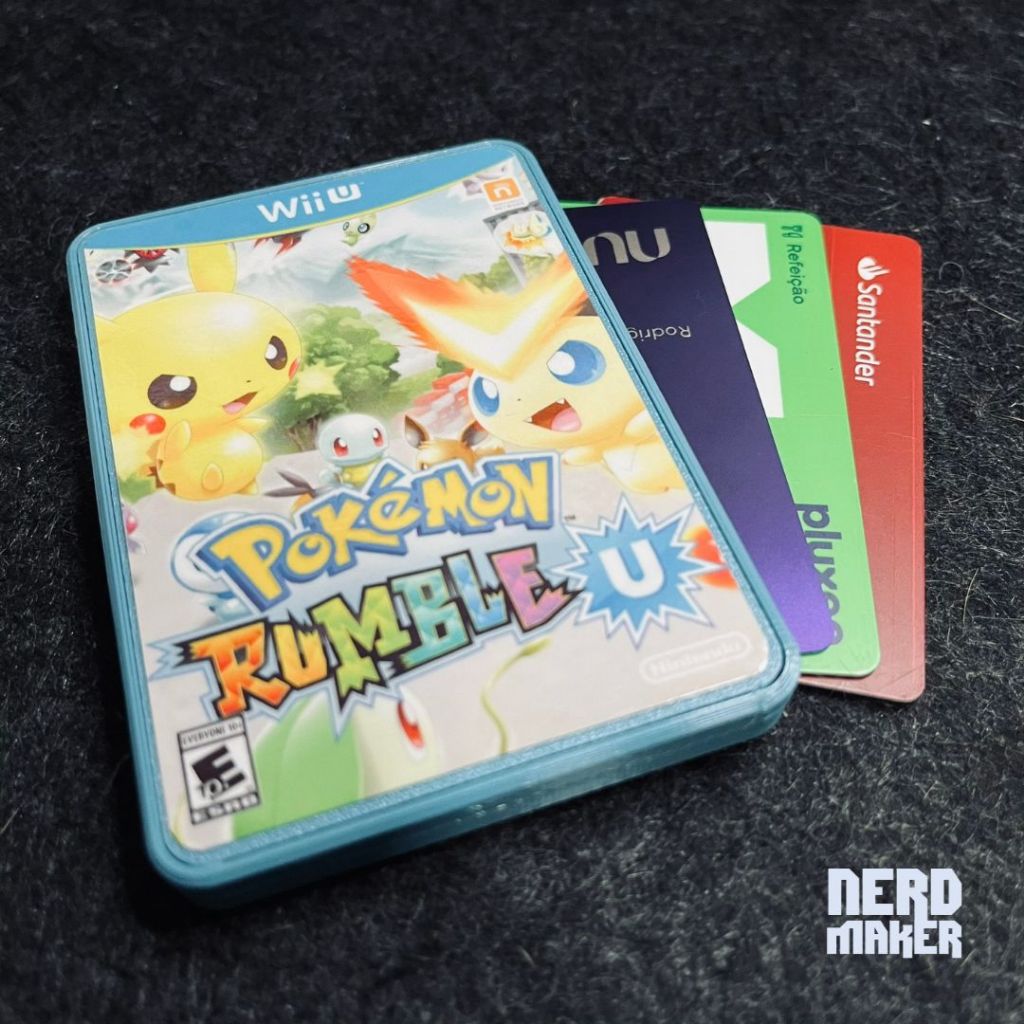 Porta-cartões Wii U Game Cover - Pokemon Rumble U - Nerd Maker 3D