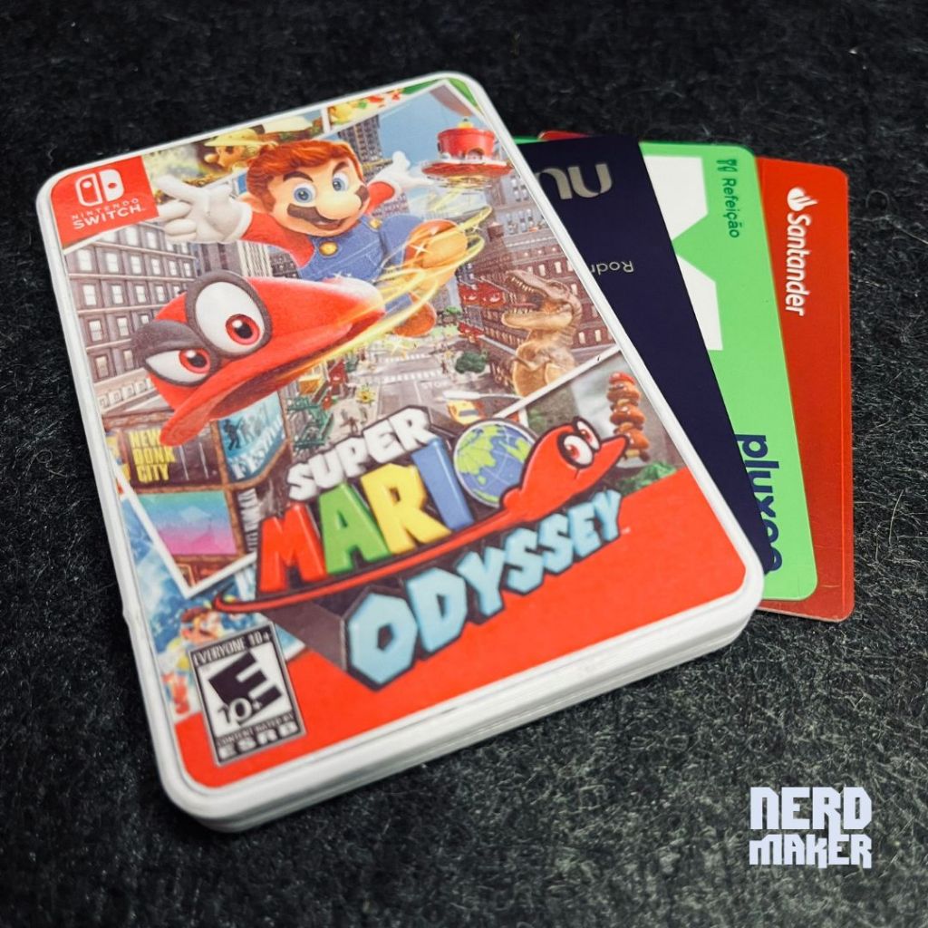 Porta-cartões Nintendo Switch Game Cover - Super Mario Odyssey - Nerd Maker 3D