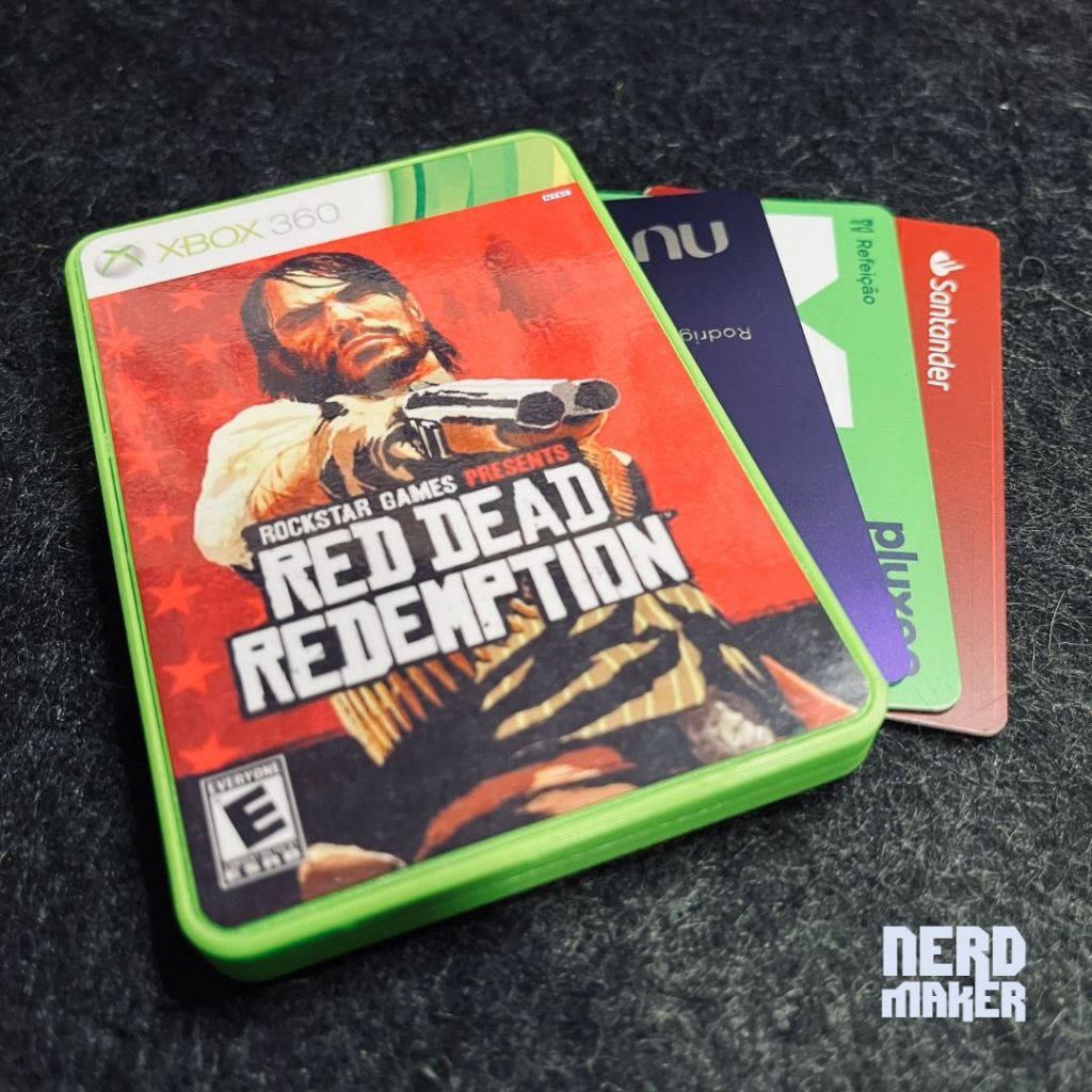 Porta-cartões Xbox 360 Game Cover - Red Dead Redemption - Nerd Maker 3D