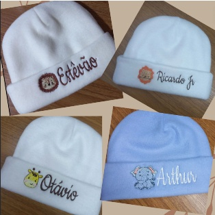 Touca/gorro de bebê RN / Touquinha Personalizada - várias cores