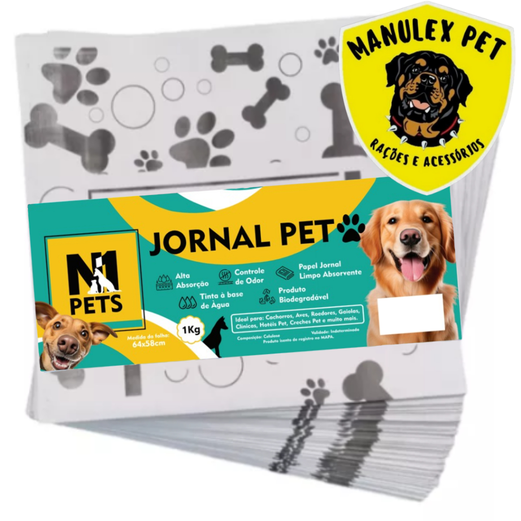 3Kg - Tapete Higiênico Frauda Jornal Pet Jornal Biodegradável - Pacote 1Kg / 3Kg
