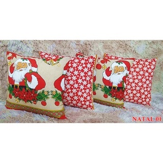 Kit 4 Capas De Almofadas de Natal Decorativas 45x45 Almofadas Decoração Natalina