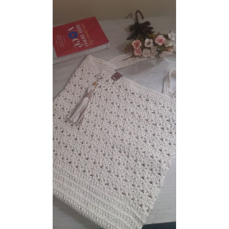 Bolsa de Crochê Milão/Bolsa Artesanal de ombro/Bolsa de Praia