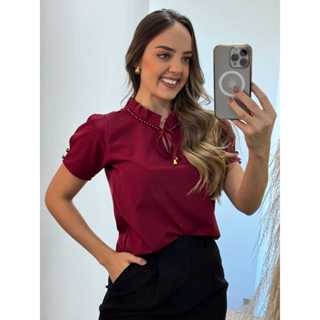 Blusinha Feminina Manga Curta Moda Evangélica Moda Modesta em Oferta na Shopee