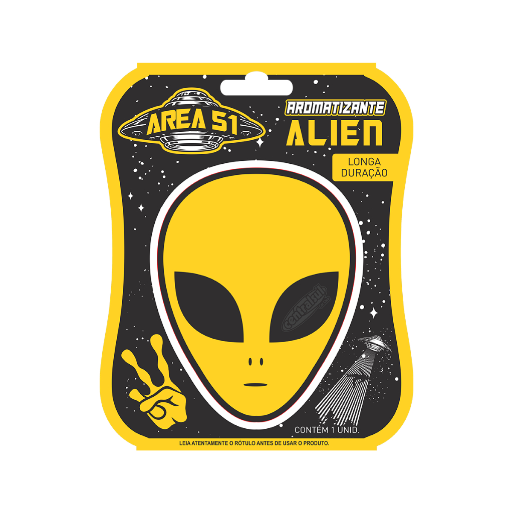 AROMATIZANTE MINIATURA AREA 51 ALIEN AMARELO CENTRALSUL