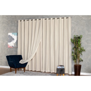 Cortina Luxo Voil Gaze De Linho Forro Microfibra 6,00x 2,20/2,50/ 2,80/ 2,90 /3,00 Luxo em Oferta na Shopee