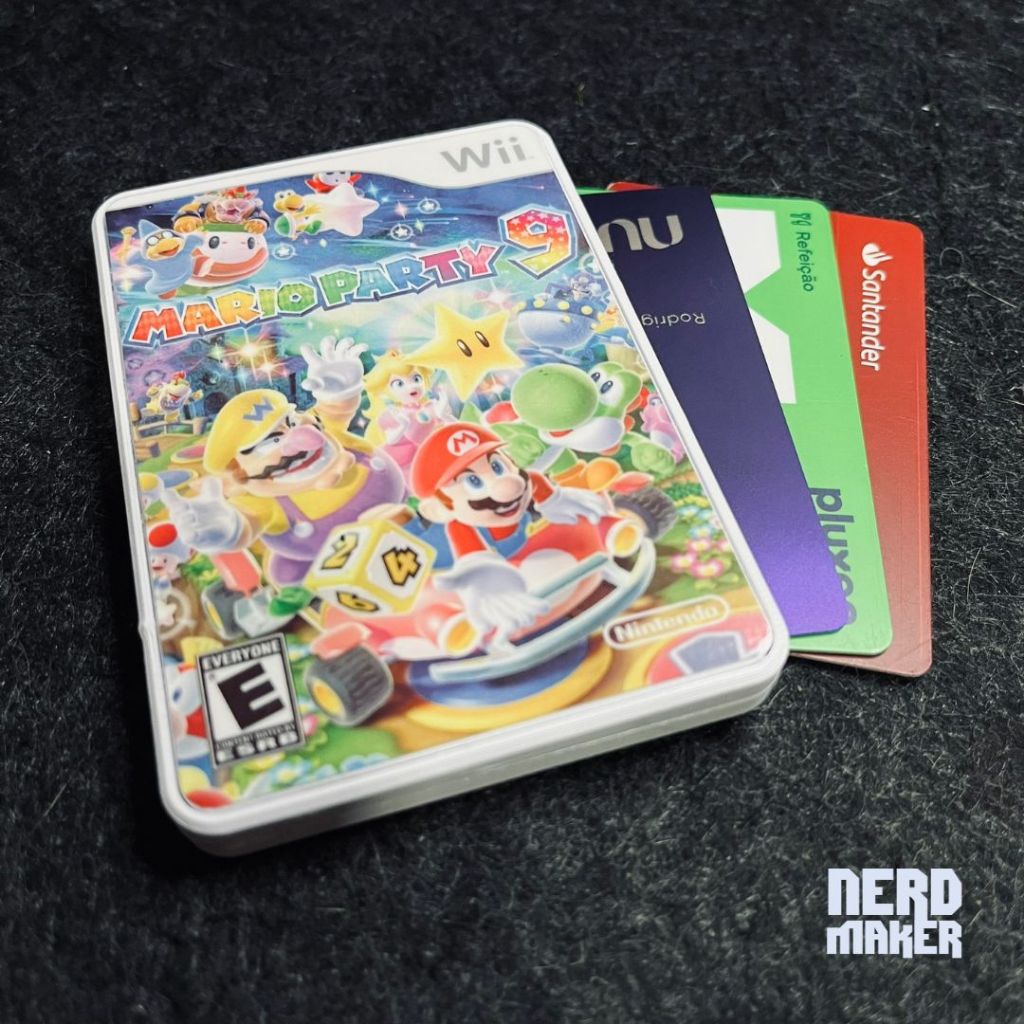 Porta-cartões Nintendo Wii Game Cover - Mario Party 9 - Nerd Maker 3D