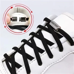 1 par de cadarços de sapatos sem fivela de fivela elástico para sapatos com atacadores preguiçoso sapato